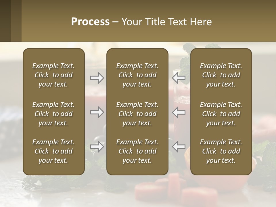 A Table Topped With Glasses Of Juice And Fruit PowerPoint Template