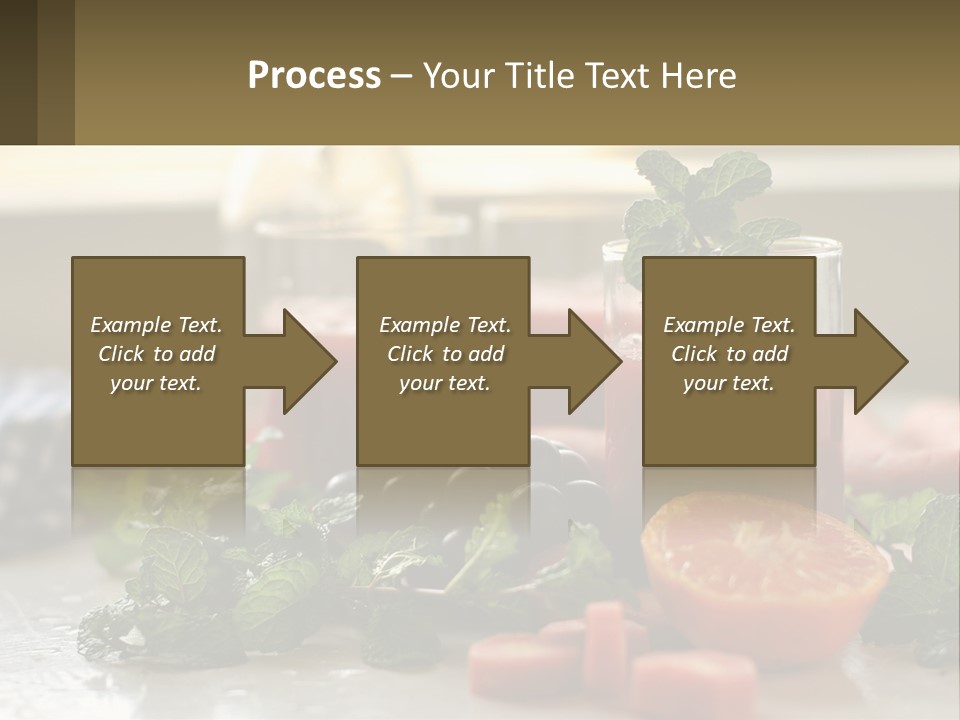 A Table Topped With Glasses Of Juice And Fruit PowerPoint Template