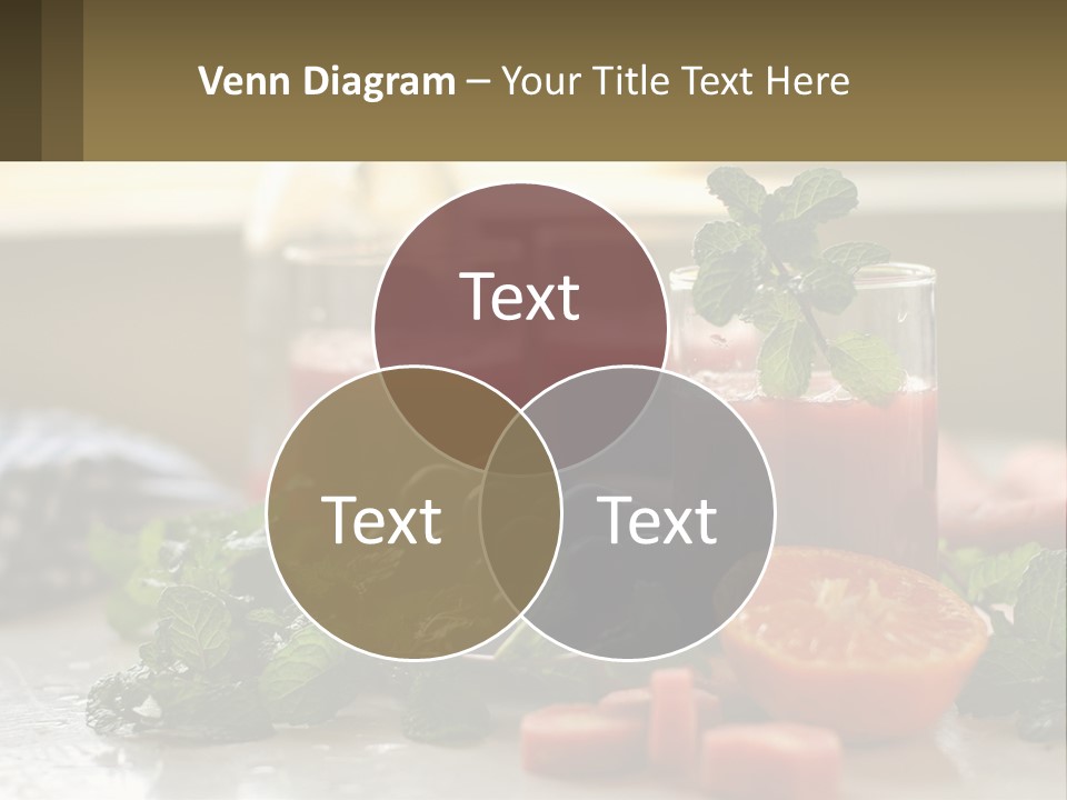 A Table Topped With Glasses Of Juice And Fruit PowerPoint Template