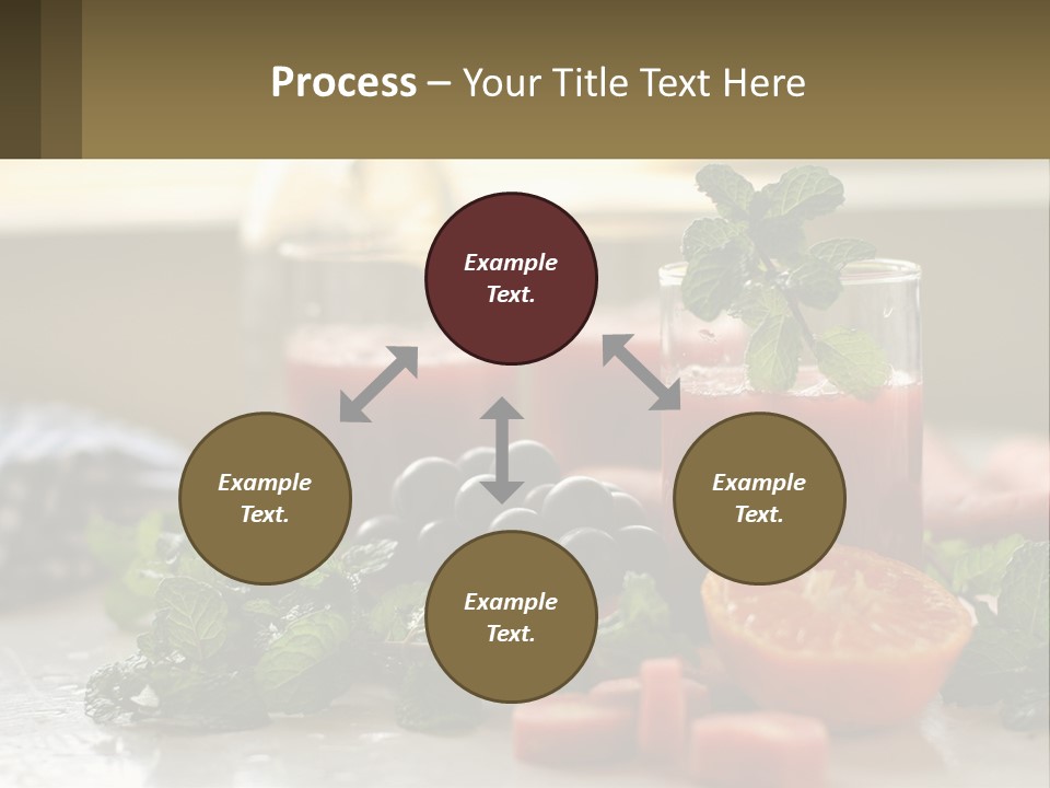 A Table Topped With Glasses Of Juice And Fruit PowerPoint Template