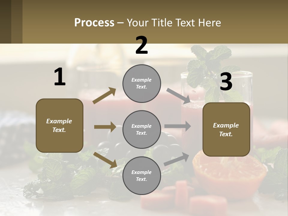 A Table Topped With Glasses Of Juice And Fruit PowerPoint Template