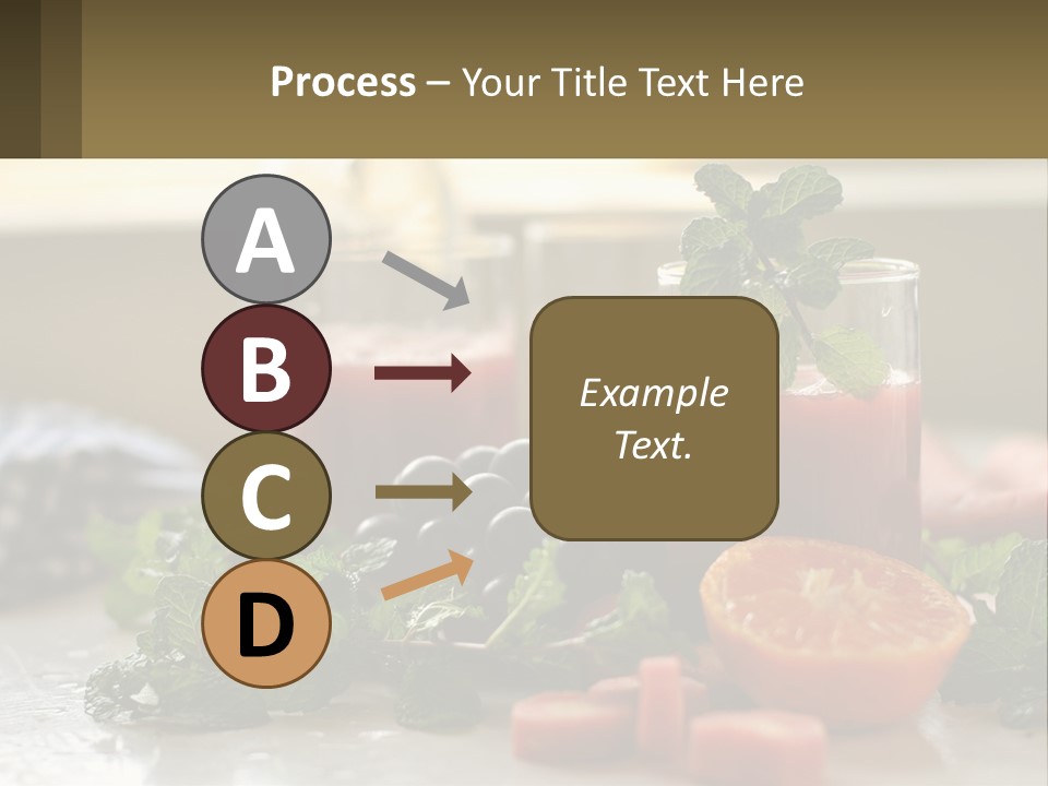 A Table Topped With Glasses Of Juice And Fruit PowerPoint Template