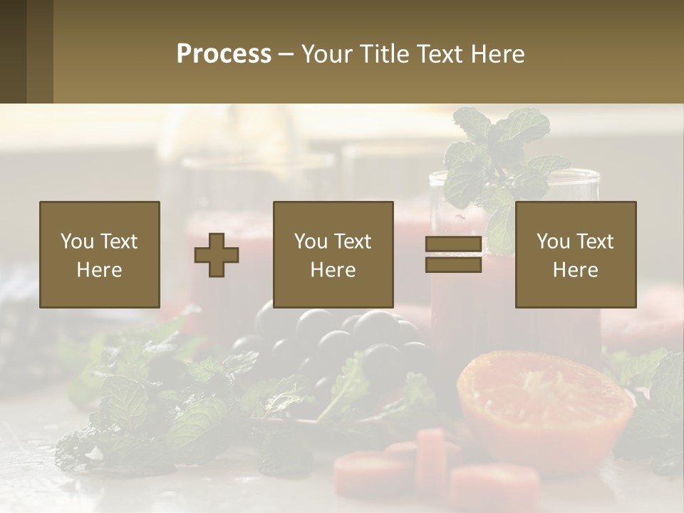 A Table Topped With Glasses Of Juice And Fruit PowerPoint Template