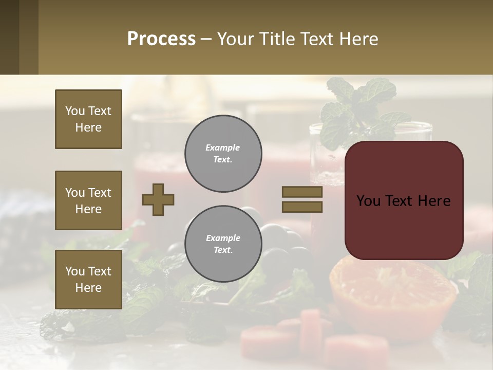 A Table Topped With Glasses Of Juice And Fruit PowerPoint Template