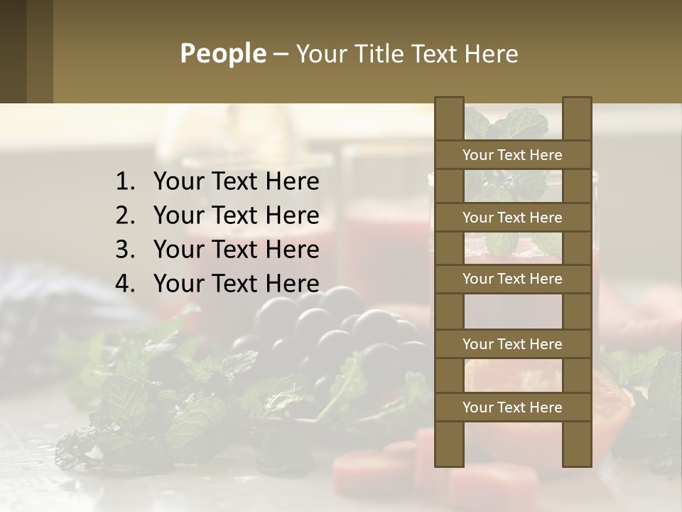 A Table Topped With Glasses Of Juice And Fruit PowerPoint Template