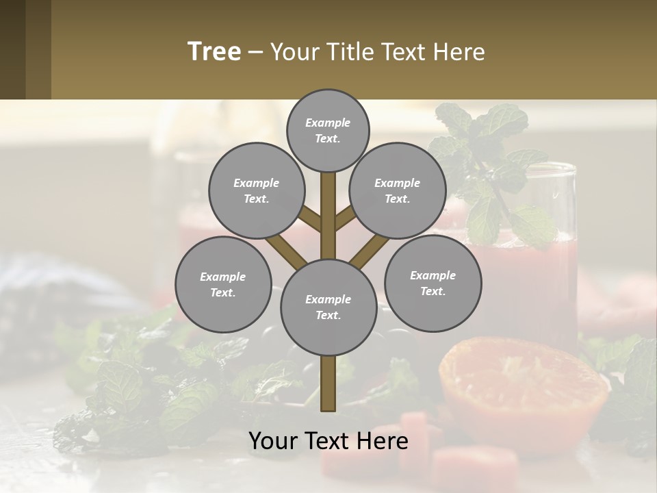 A Table Topped With Glasses Of Juice And Fruit PowerPoint Template