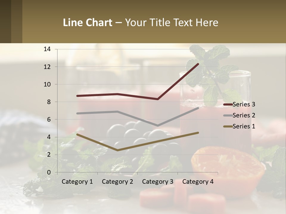 A Table Topped With Glasses Of Juice And Fruit PowerPoint Template