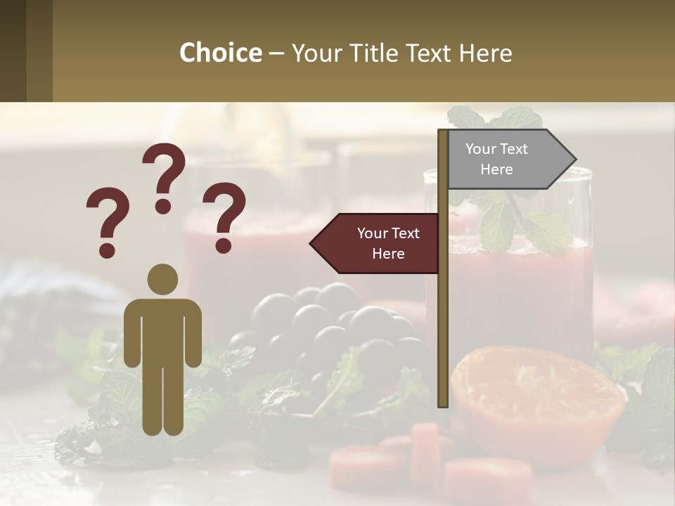 A Table Topped With Glasses Of Juice And Fruit PowerPoint Template