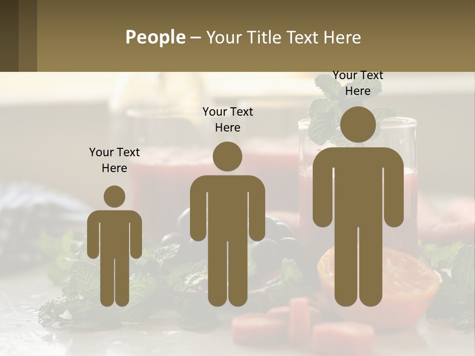 A Table Topped With Glasses Of Juice And Fruit PowerPoint Template