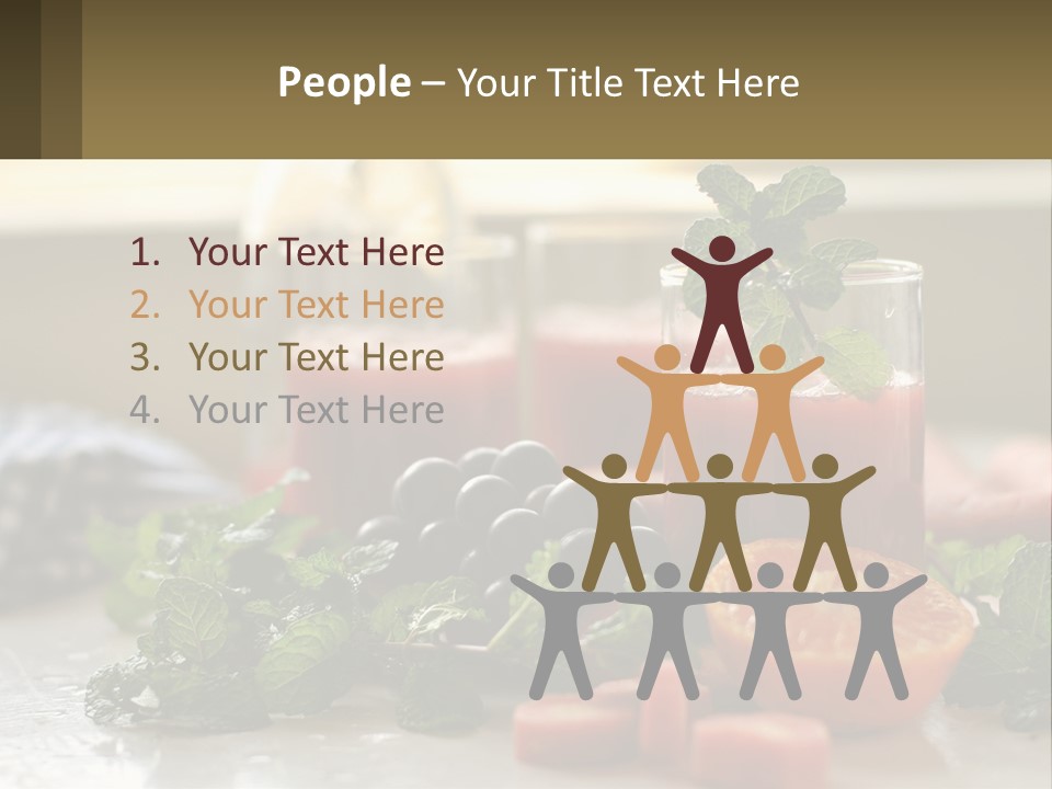 A Table Topped With Glasses Of Juice And Fruit PowerPoint Template