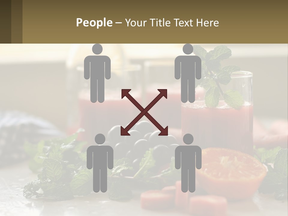 A Table Topped With Glasses Of Juice And Fruit PowerPoint Template