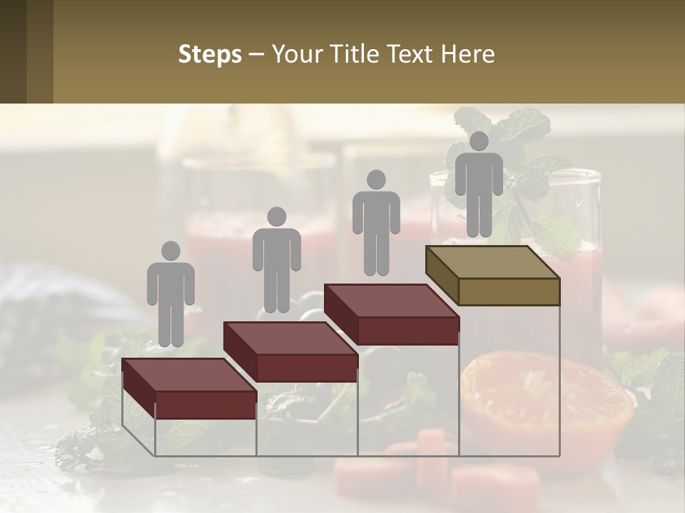 A Table Topped With Glasses Of Juice And Fruit PowerPoint Template