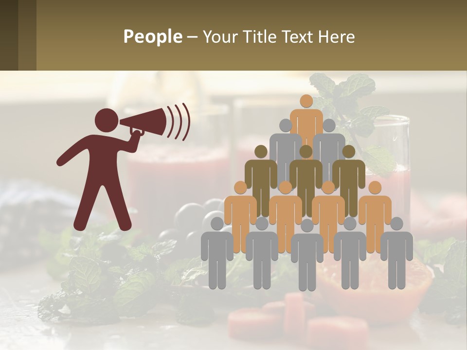 A Table Topped With Glasses Of Juice And Fruit PowerPoint Template