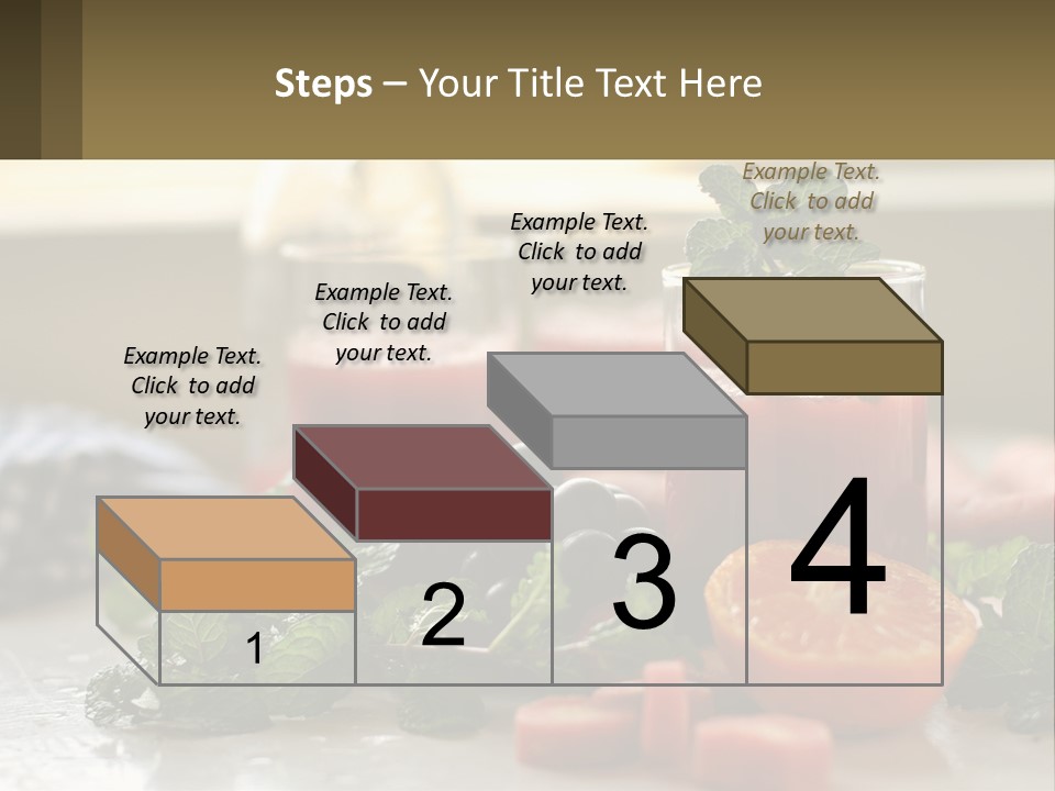 A Table Topped With Glasses Of Juice And Fruit PowerPoint Template
