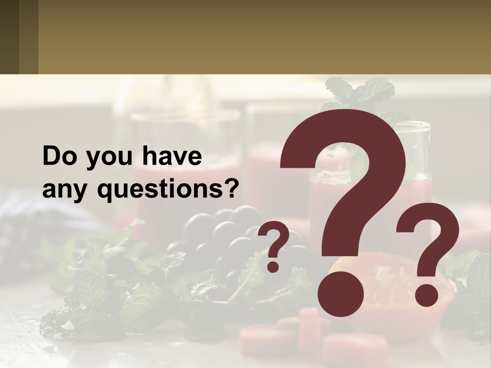 A Table Topped With Glasses Of Juice And Fruit PowerPoint Template