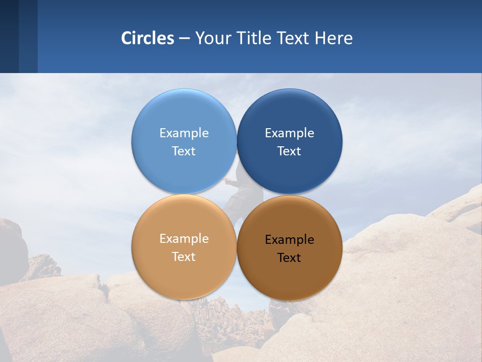 A Man Jumping Over A Large Rock On A Sunny Day PowerPoint Template