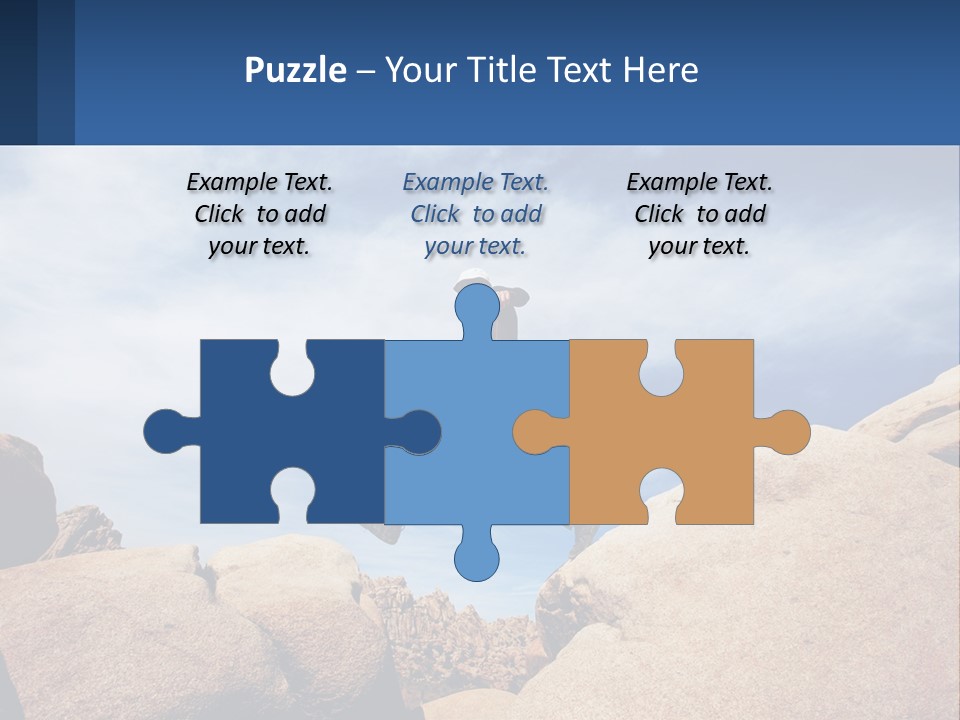 A Man Jumping Over A Large Rock On A Sunny Day PowerPoint Template