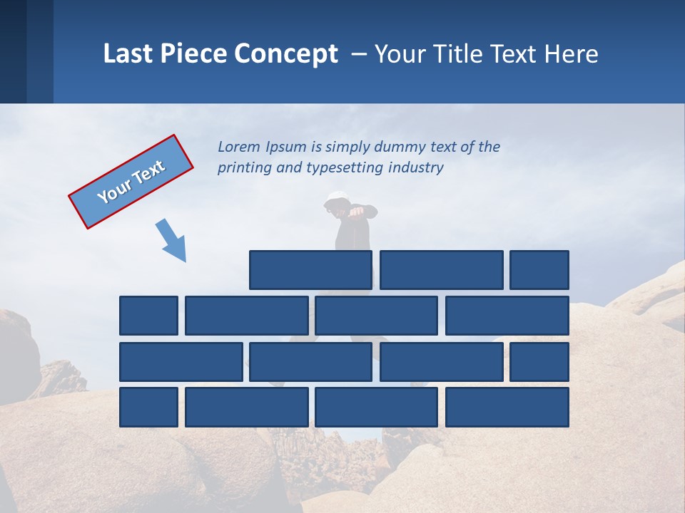 A Man Jumping Over A Large Rock On A Sunny Day PowerPoint Template