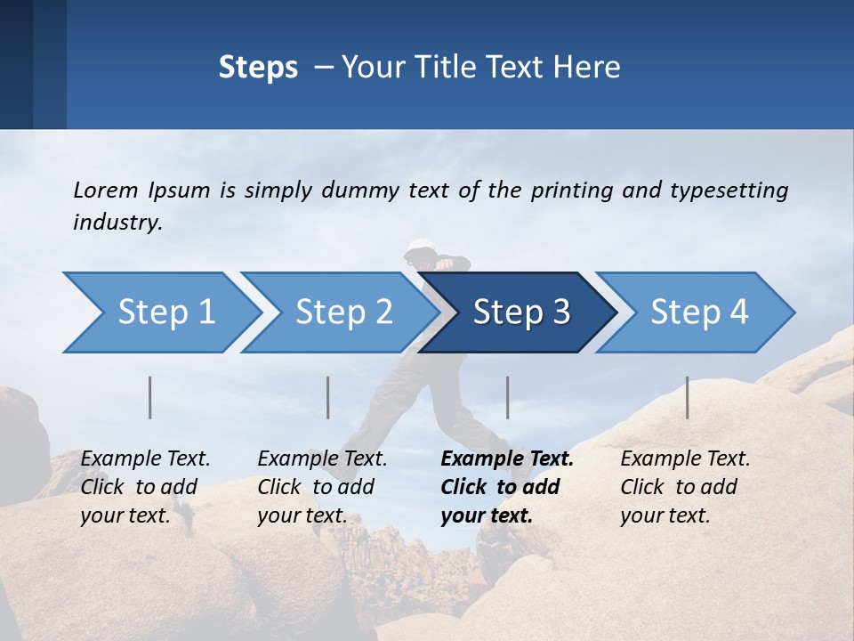 A Man Jumping Over A Large Rock On A Sunny Day PowerPoint Template