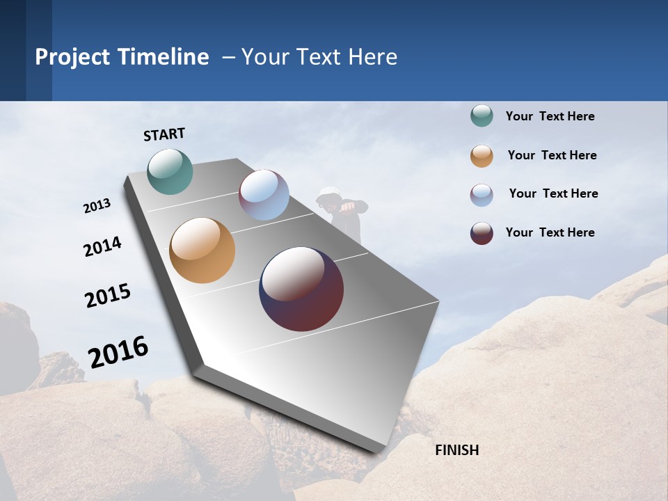 A Man Jumping Over A Large Rock On A Sunny Day PowerPoint Template
