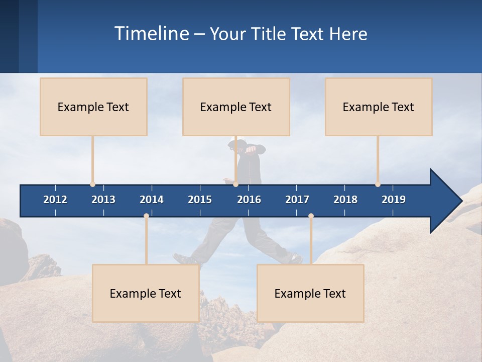 A Man Jumping Over A Large Rock On A Sunny Day PowerPoint Template