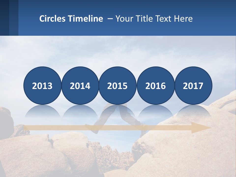 A Man Jumping Over A Large Rock On A Sunny Day PowerPoint Template