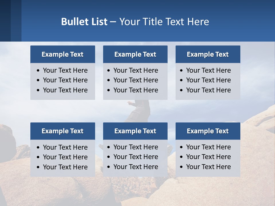 A Man Jumping Over A Large Rock On A Sunny Day PowerPoint Template