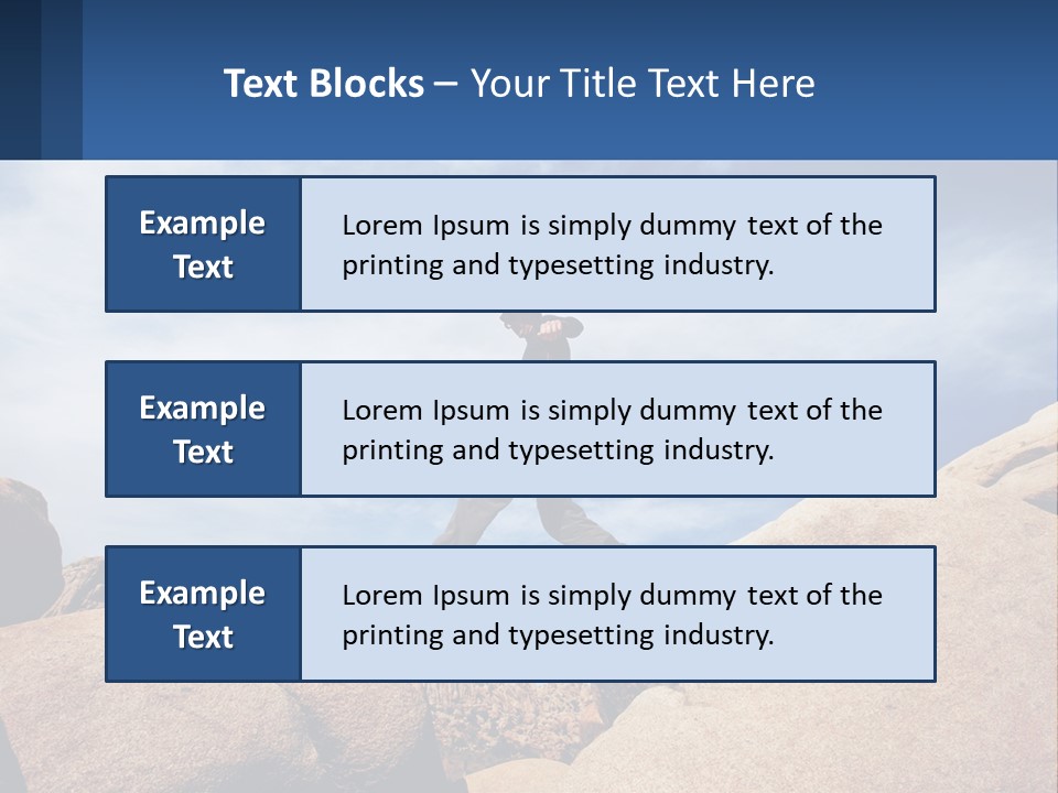 A Man Jumping Over A Large Rock On A Sunny Day PowerPoint Template