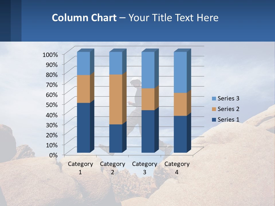 A Man Jumping Over A Large Rock On A Sunny Day PowerPoint Template