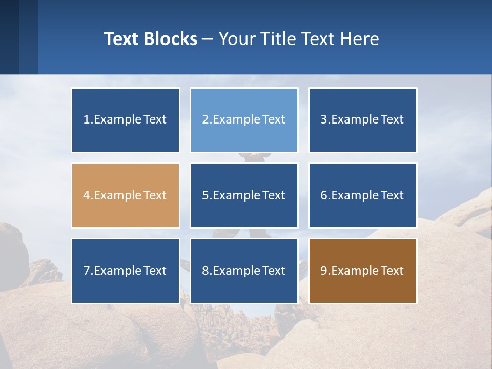 A Man Jumping Over A Large Rock On A Sunny Day PowerPoint Template