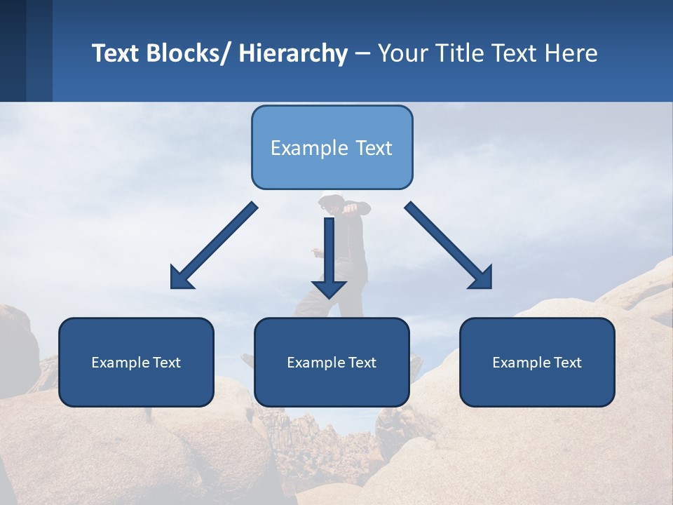A Man Jumping Over A Large Rock On A Sunny Day PowerPoint Template