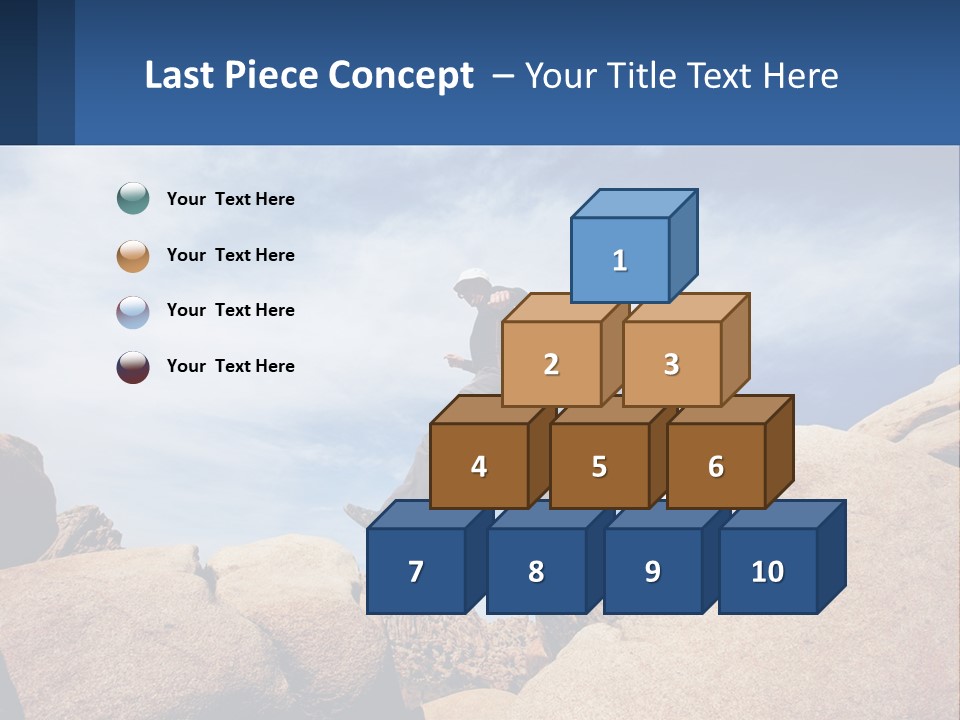 A Man Jumping Over A Large Rock On A Sunny Day PowerPoint Template