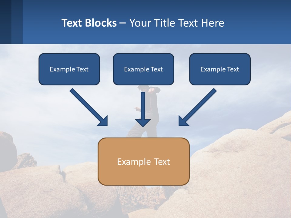 A Man Jumping Over A Large Rock On A Sunny Day PowerPoint Template