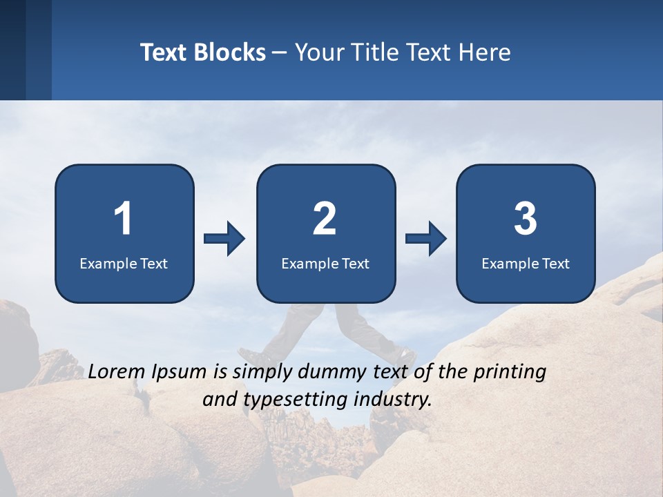 A Man Jumping Over A Large Rock On A Sunny Day PowerPoint Template