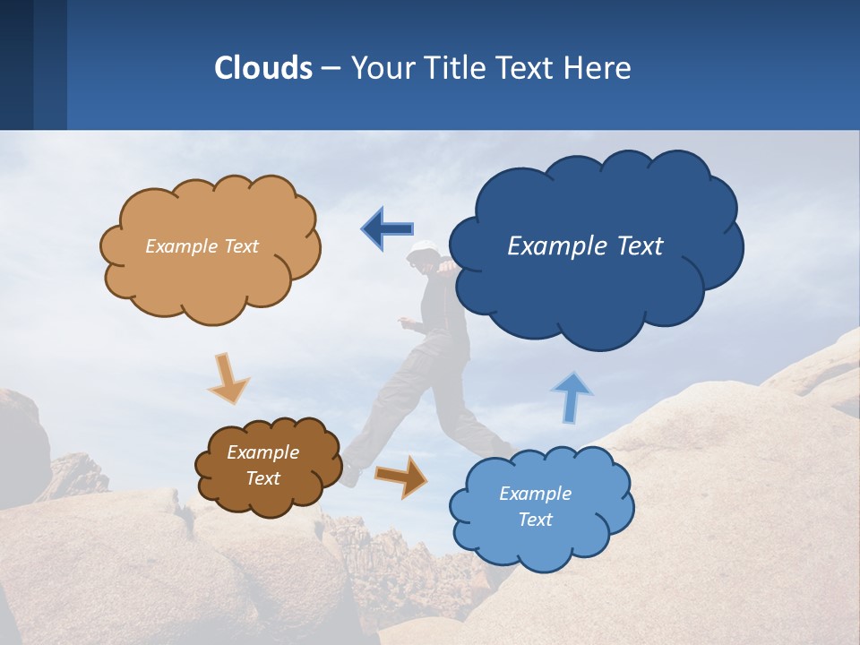 A Man Jumping Over A Large Rock On A Sunny Day PowerPoint Template