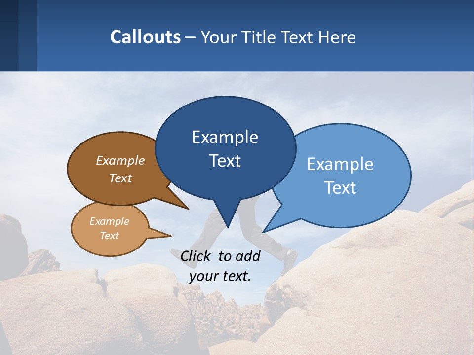 A Man Jumping Over A Large Rock On A Sunny Day PowerPoint Template