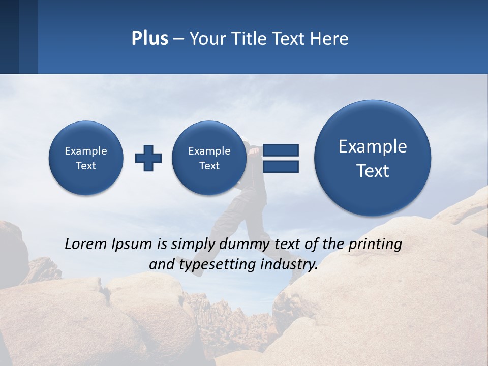 A Man Jumping Over A Large Rock On A Sunny Day PowerPoint Template