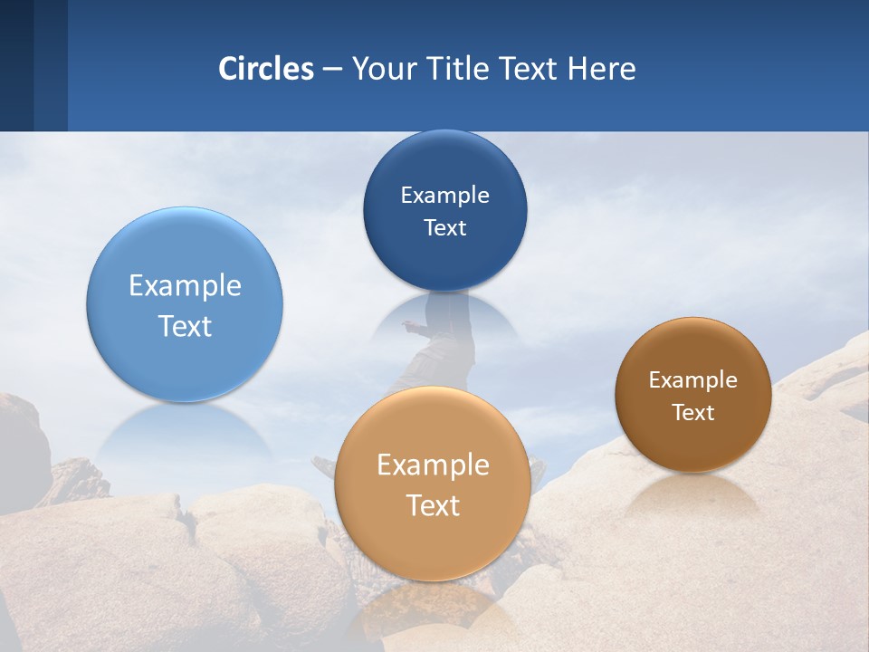 A Man Jumping Over A Large Rock On A Sunny Day PowerPoint Template