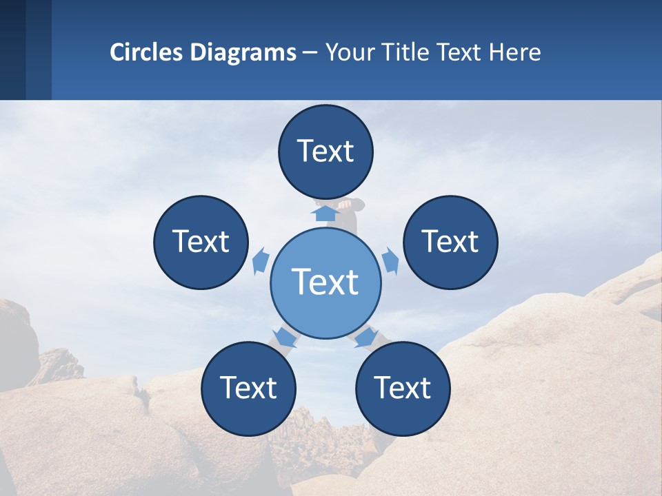 A Man Jumping Over A Large Rock On A Sunny Day PowerPoint Template