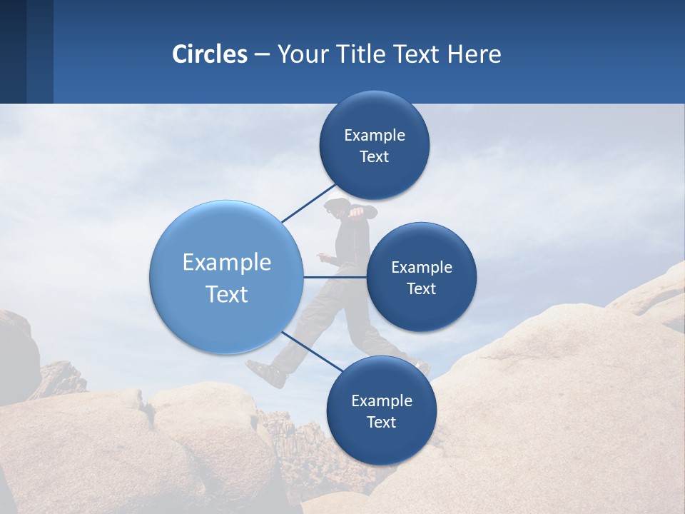 A Man Jumping Over A Large Rock On A Sunny Day PowerPoint Template