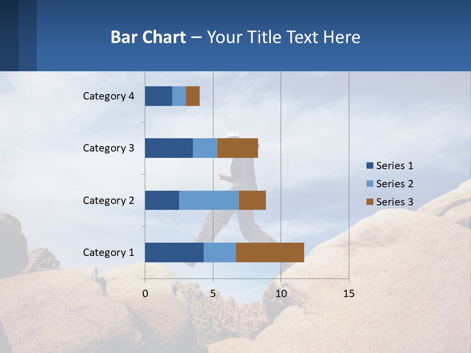 A Man Jumping Over A Large Rock On A Sunny Day PowerPoint Template