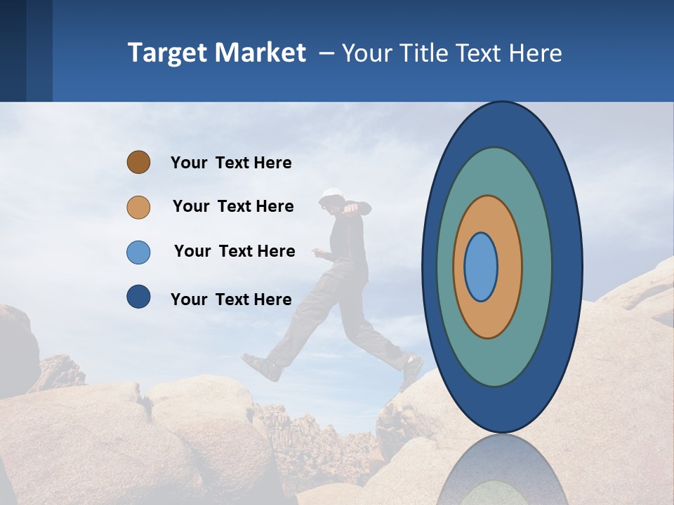 A Man Jumping Over A Large Rock On A Sunny Day PowerPoint Template