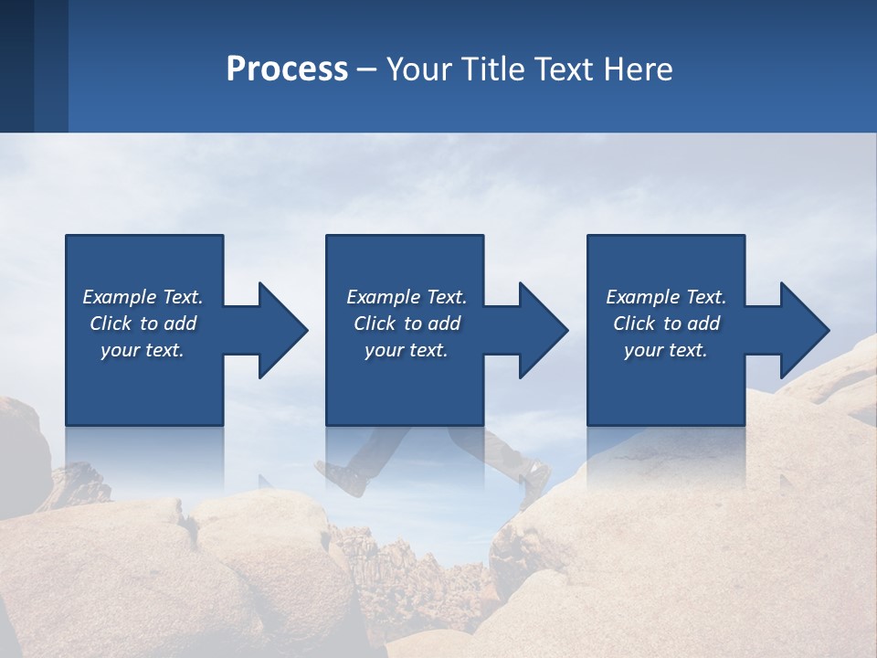 A Man Jumping Over A Large Rock On A Sunny Day PowerPoint Template