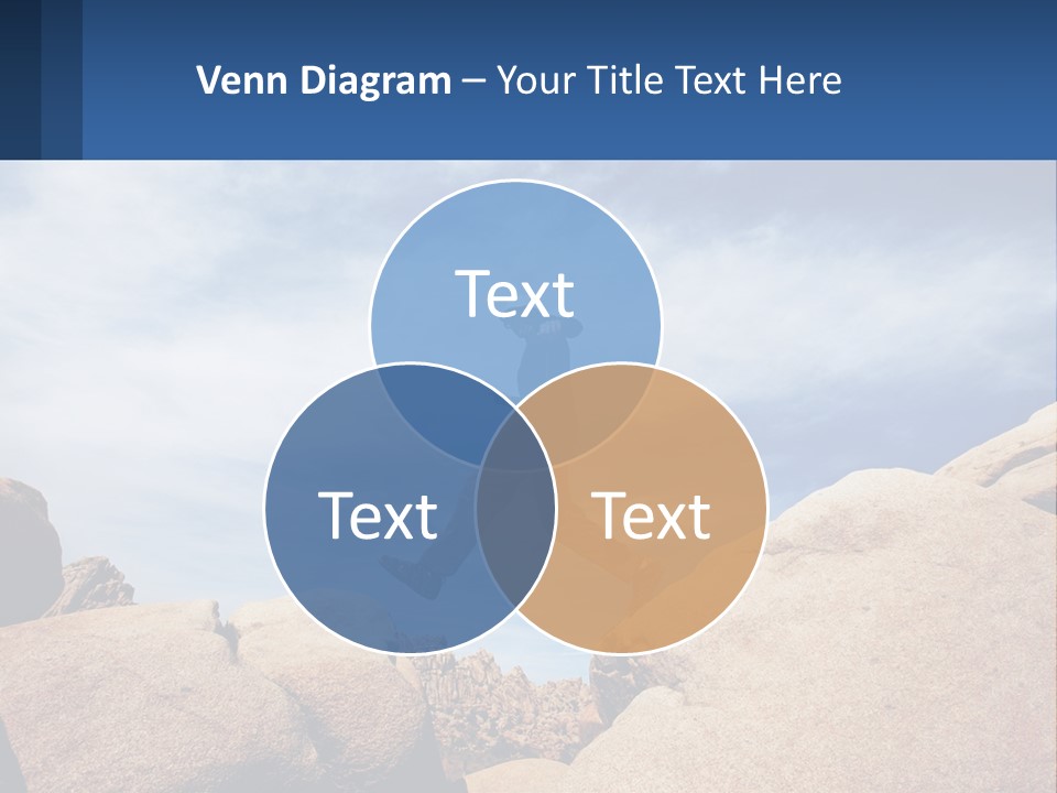 A Man Jumping Over A Large Rock On A Sunny Day PowerPoint Template