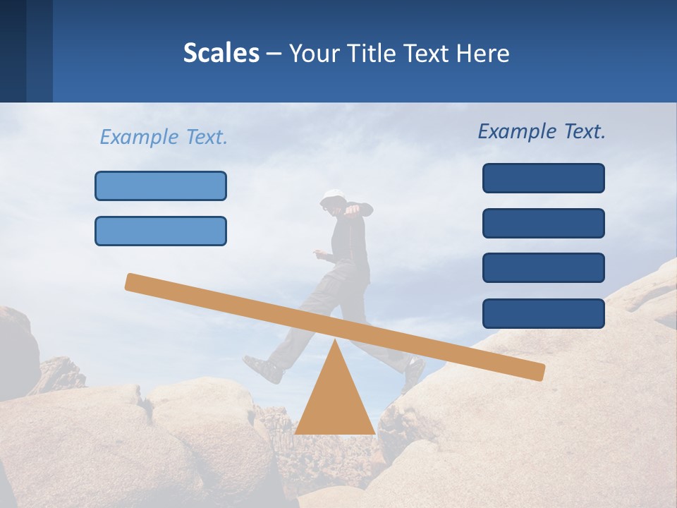 A Man Jumping Over A Large Rock On A Sunny Day PowerPoint Template