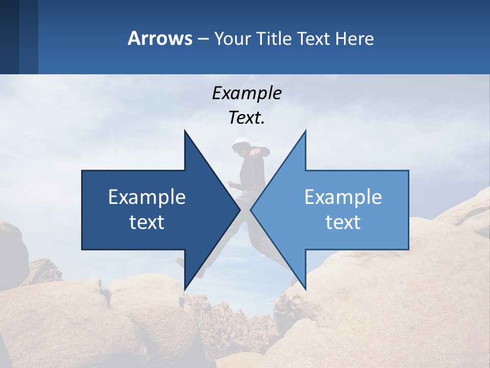 A Man Jumping Over A Large Rock On A Sunny Day PowerPoint Template