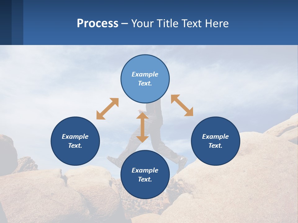 A Man Jumping Over A Large Rock On A Sunny Day PowerPoint Template