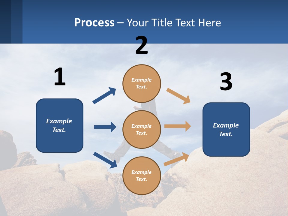 A Man Jumping Over A Large Rock On A Sunny Day PowerPoint Template