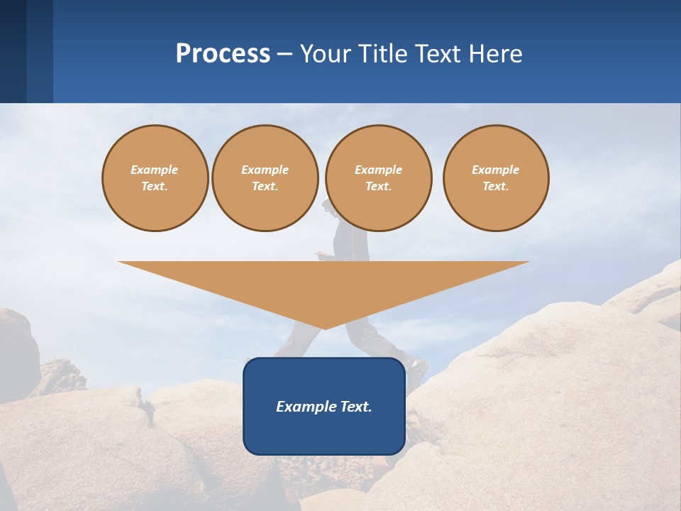 A Man Jumping Over A Large Rock On A Sunny Day PowerPoint Template