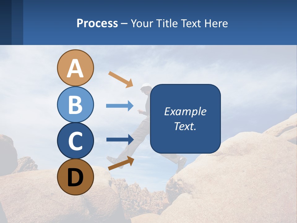 A Man Jumping Over A Large Rock On A Sunny Day PowerPoint Template